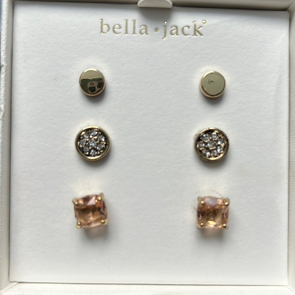 Brand new set of 3 stud earrings